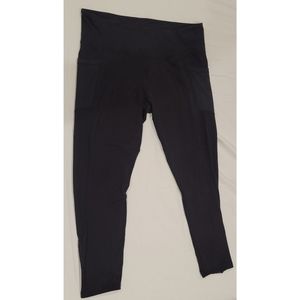 Black Workout Leggings with Pockets and Vents (XL)